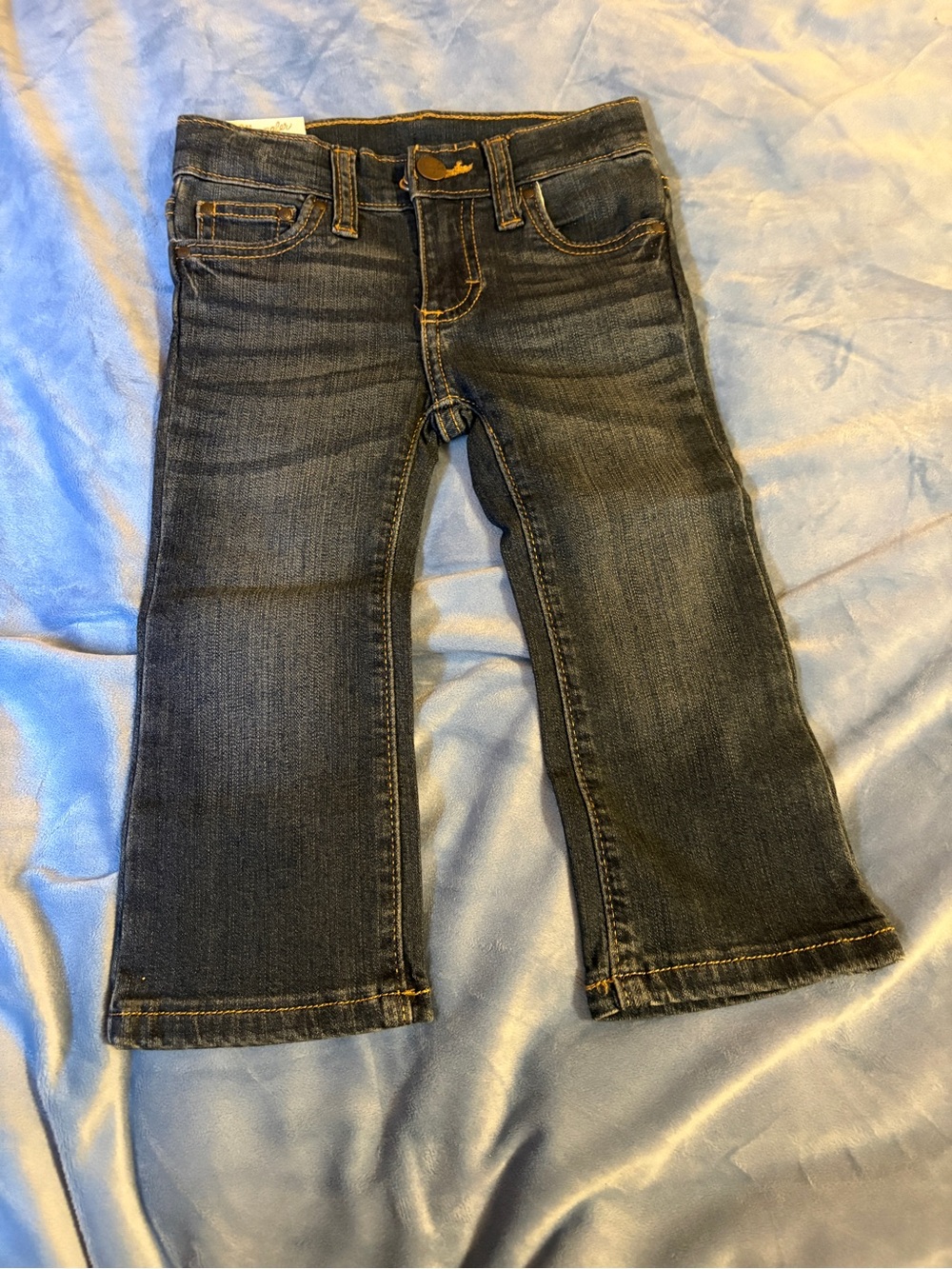 Wrangler Kids Dark Blue Denim Jeans with Contrast Stitching